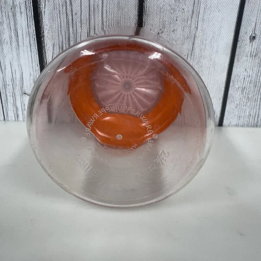 Vintage Tupperware Orange 2 1/4 Cup Canister #1477 With Push Button Lid